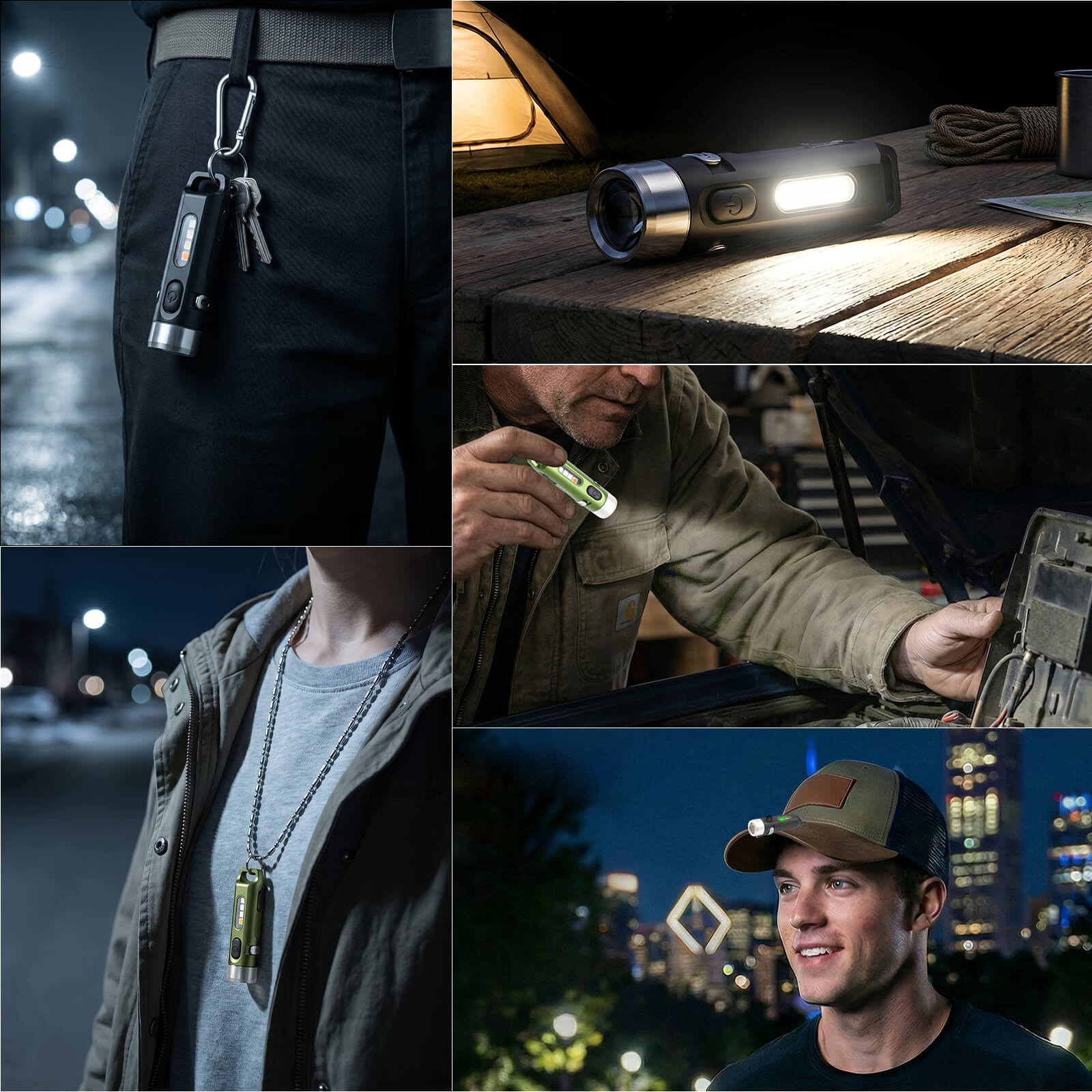 M1 Multi-functional Mini EDC Rechargeable Magnetic Keychain Flashlight