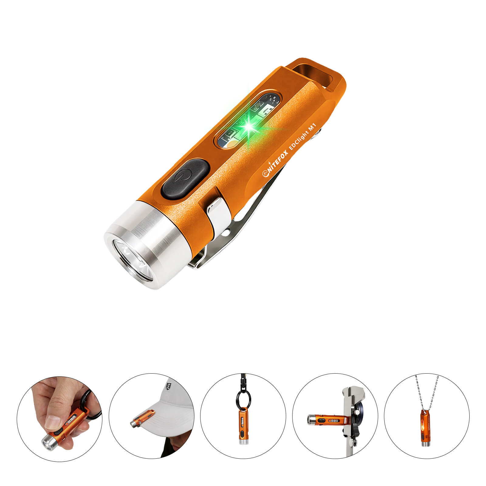 M1 Multi-functional Mini EDC Rechargeable Magnetic Keychain Flashlight