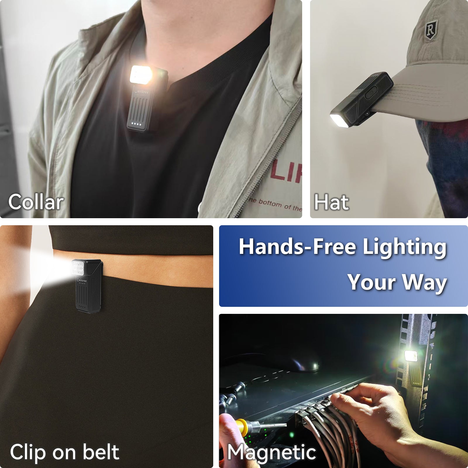 M6 EDC Compact Multi-functional 90° Angle USB Charging Clip Lamp Flashlight