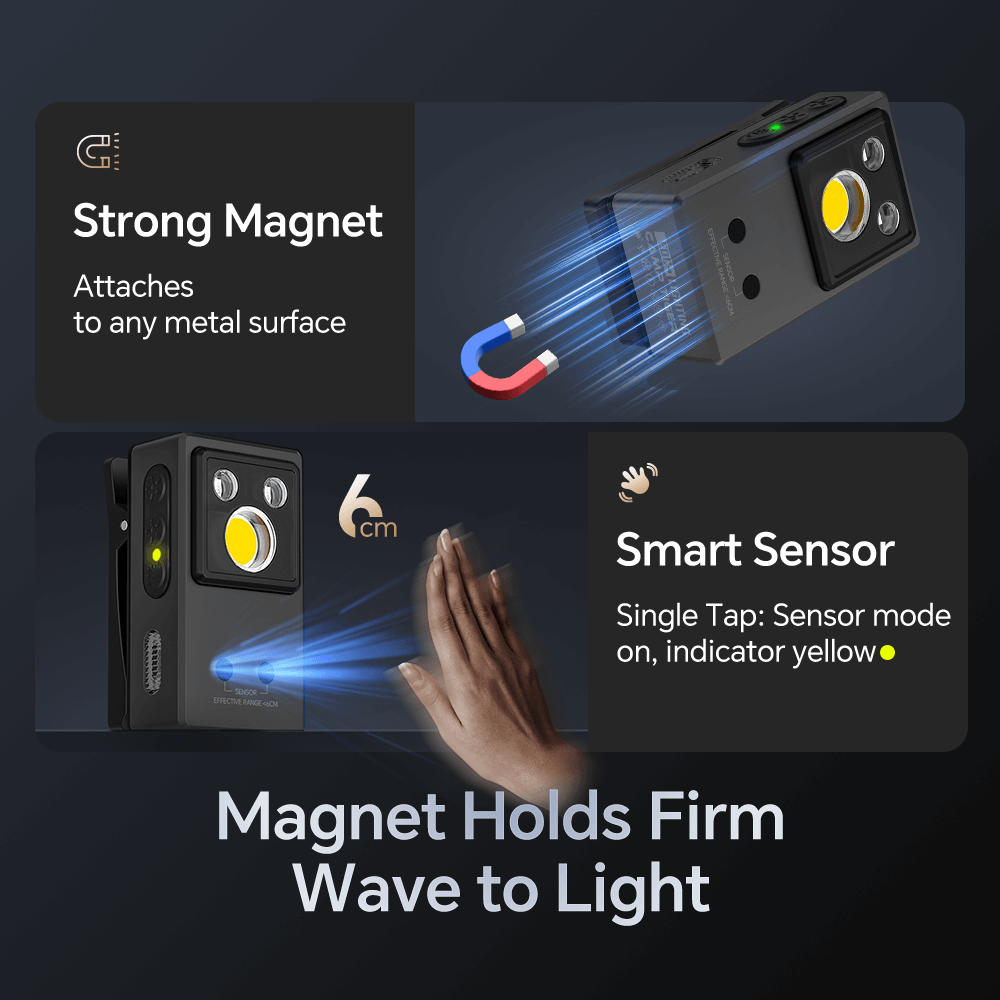 M8 Magnetic Sensor Rechargeable Multi-Light EDC clip-on lamp flashlight