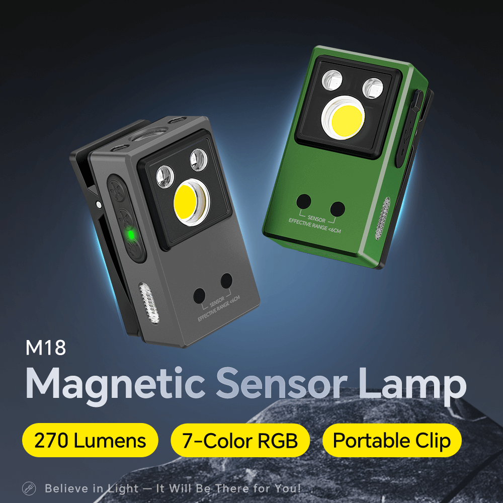 M8 Magnetic Sensor Rechargeable Multi-Light EDC clip-on lamp flashlight