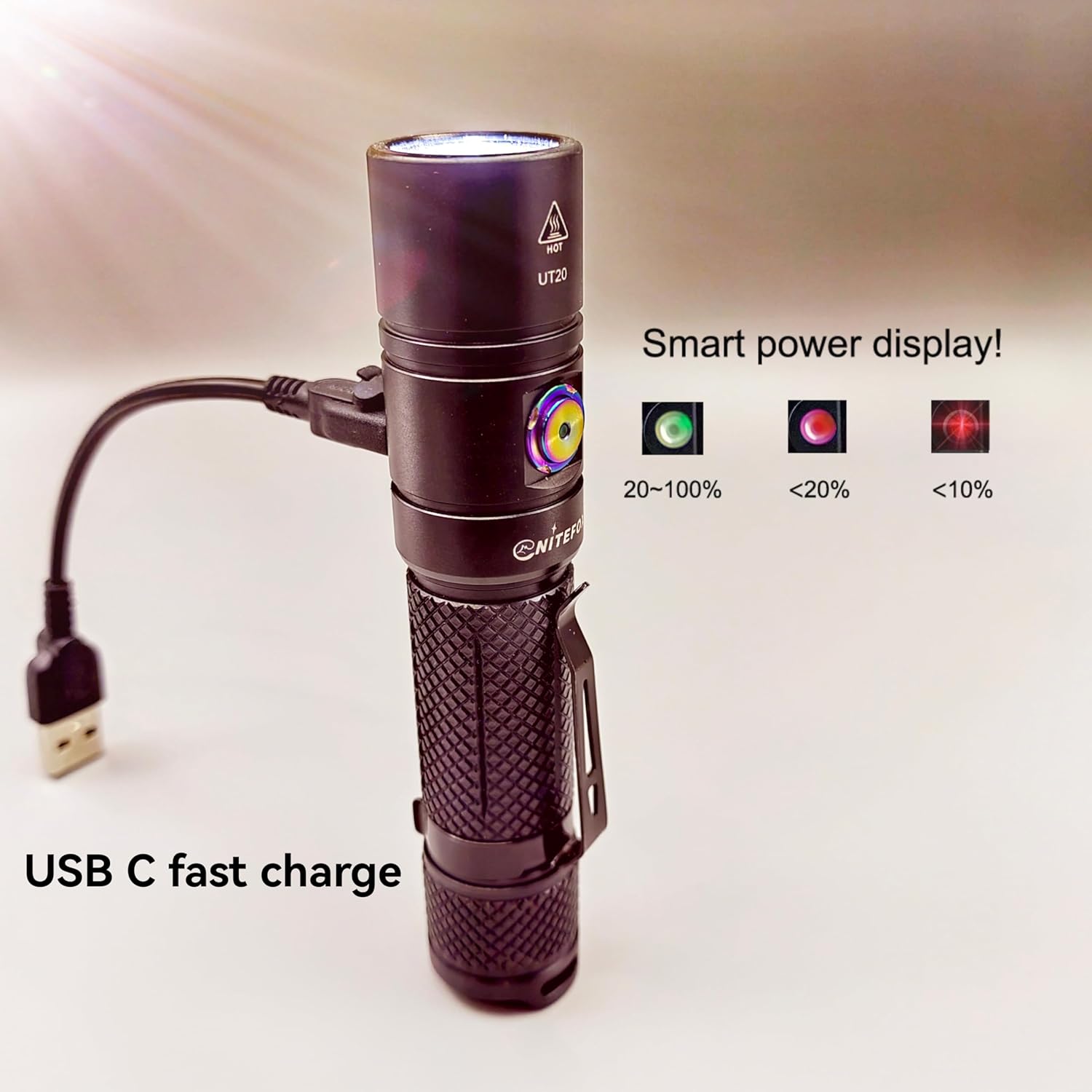 UT20 18650双开关战术手电筒